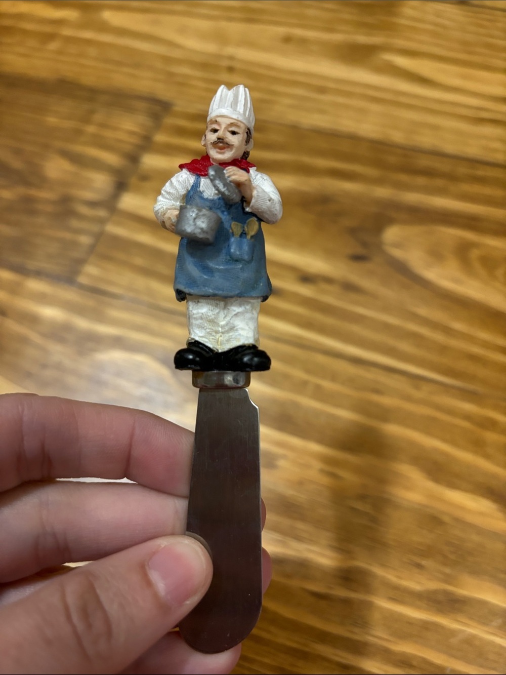 4 Boston Warehouse Stainless Chef Themed Butter Spreaders & 1 other stainless - Picture 2 of 8